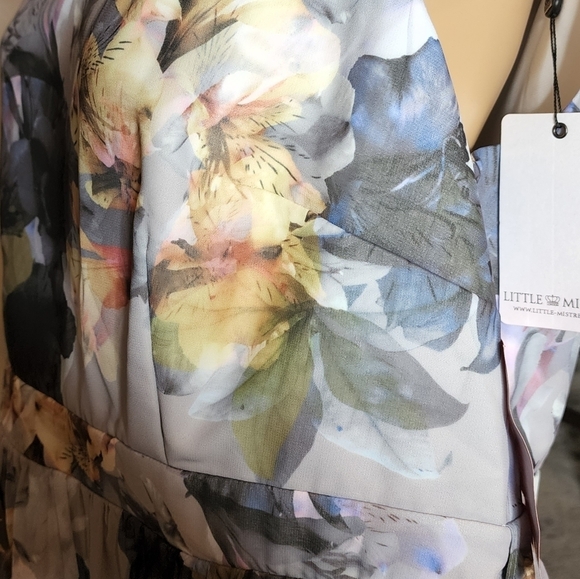 NWT little mistress fit and flare floral dress - Picture 3 of 16